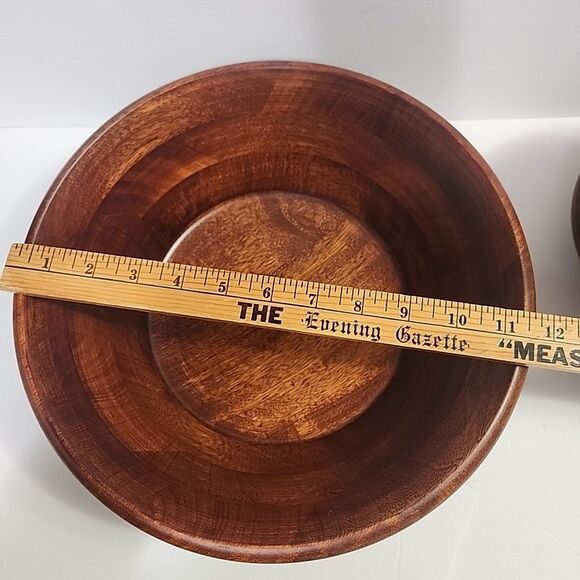 Large Wooden Salad Bowl w/4 Serving Bowls - Picture 4 of 13